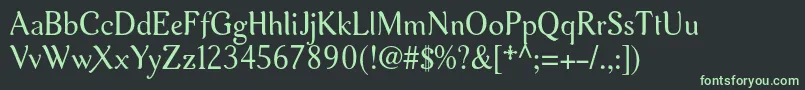 フォントAurelisadfno2stdRegular – 黒い背景に緑の文字
