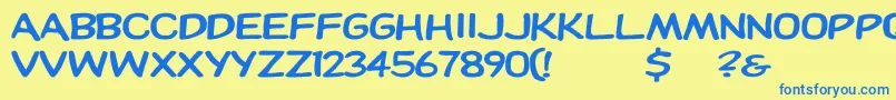 Dupuyheavy Font – Blue Fonts on Yellow Background