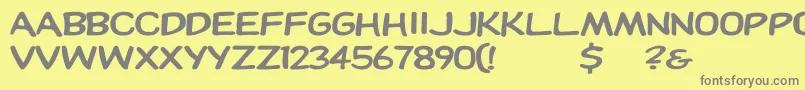 Dupuyheavy-fontti – harmaat kirjasimet keltaisella taustalla