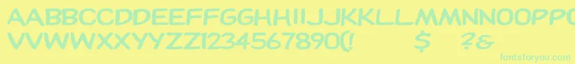 Dupuyheavy Font – Green Fonts on Yellow Background