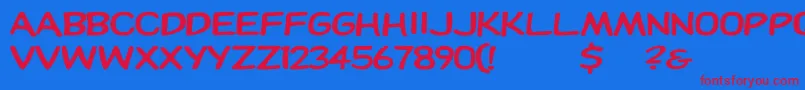 Dupuyheavy Font – Red Fonts on Blue Background