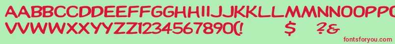 Dupuyheavy-Schriftart – Rote Schriften auf grünem Hintergrund
