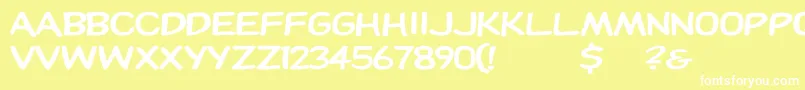 Шрифт Dupuyheavy – белые шрифты на жёлтом фоне