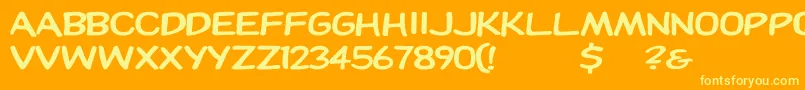 Dupuyheavy Font – Yellow Fonts on Orange Background