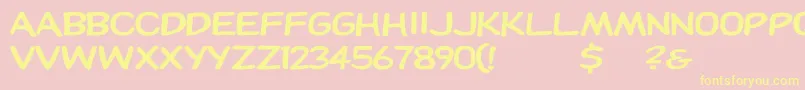 Dupuyheavy-fontti – keltaiset fontit vaaleanpunaisella taustalla