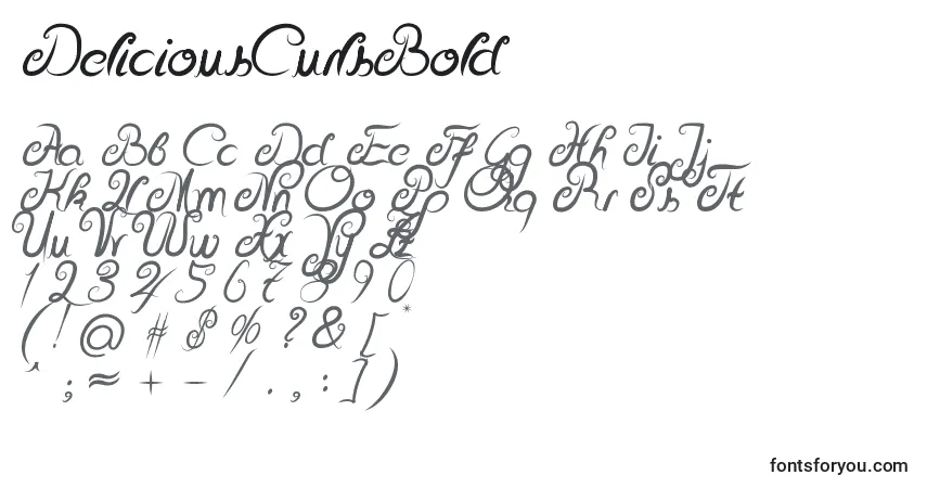 Fuente DeliciousCurlsBold - alfabeto, números, caracteres especiales