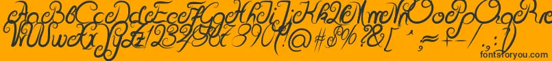 DeliciousCurlsBold Font – Black Fonts on Orange Background