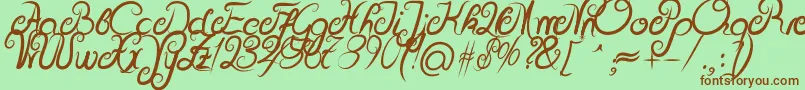 DeliciousCurlsBold Font – Brown Fonts on Green Background