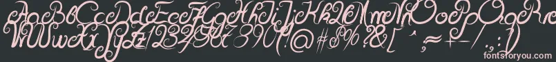 DeliciousCurlsBold Font – Pink Fonts on Black Background