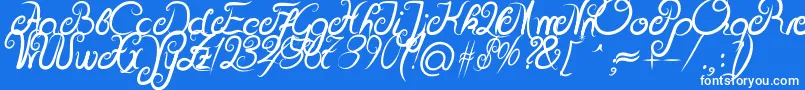 DeliciousCurlsBold Font – White Fonts on Blue Background