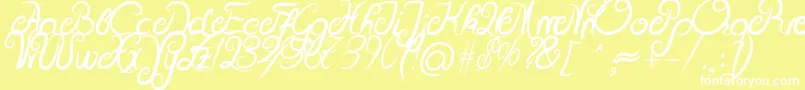 DeliciousCurlsBold Font – White Fonts on Yellow Background