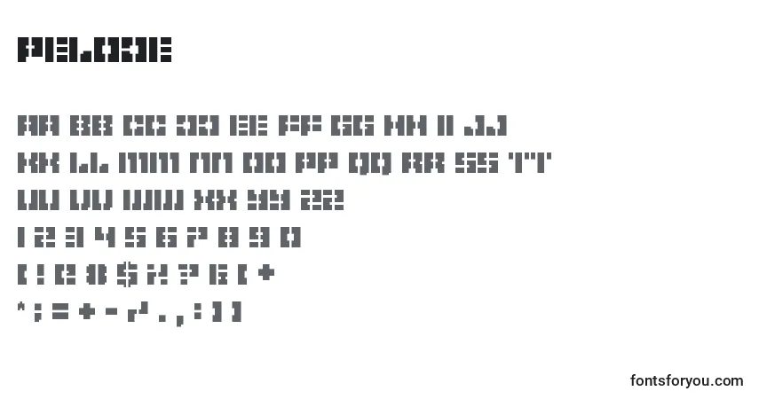 Шрифт Pelode – алфавит, цифры, специальные символы