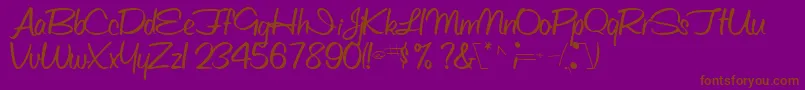 Шрифт Obettescriptssk – коричневые шрифты на фиолетовом фоне
