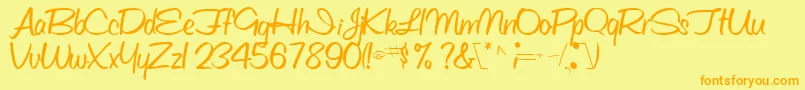 Obettescriptssk Font – Orange Fonts on Yellow Background