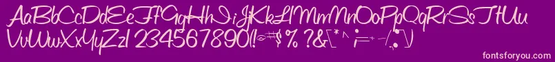 Obettescriptssk Font – Pink Fonts on Purple Background