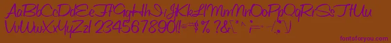 Шрифт Obettescriptssk – фиолетовые шрифты на коричневом фоне