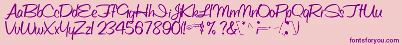 Шрифт Obettescriptssk – фиолетовые шрифты на розовом фоне