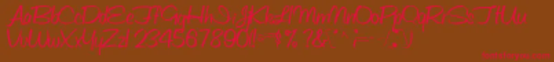 Obettescriptssk Font – Red Fonts on Brown Background