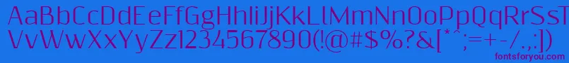 Resagnicto Font – Purple Fonts on Blue Background