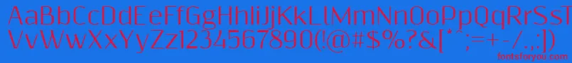 Resagnicto Font – Red Fonts on Blue Background