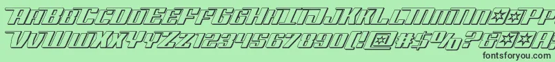 フォントRocketpop3D – 緑の背景に黒い文字