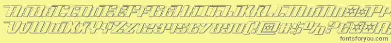 Rocketpop3D Font – Gray Fonts on Yellow Background