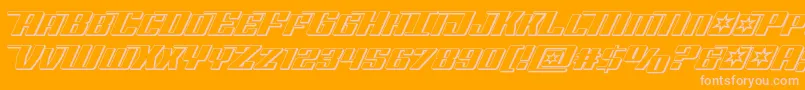 Rocketpop3D-Schriftart – Rosa Schriften auf orangefarbenem Hintergrund