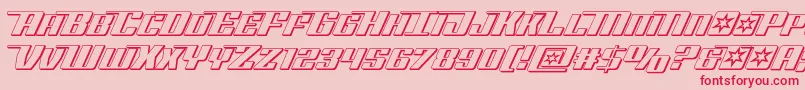 Rocketpop3D-Schriftart – Rote Schriften auf rosa Hintergrund