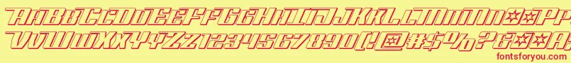 Rocketpop3D-Schriftart – Rote Schriften auf gelbem Hintergrund