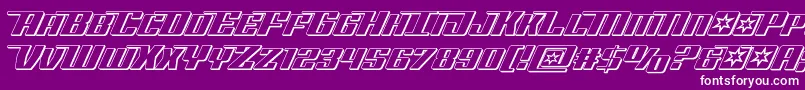 フォントRocketpop3D – 紫の背景に白い文字
