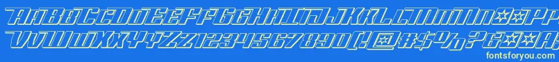 Rocketpop3D Font – Yellow Fonts on Blue Background