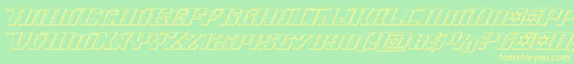 Rocketpop3D Font – Yellow Fonts on Green Background