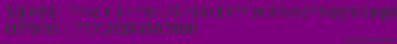 KidnappedAtGermanLandsThree-Schriftart – Schwarze Schriften auf violettem Hintergrund