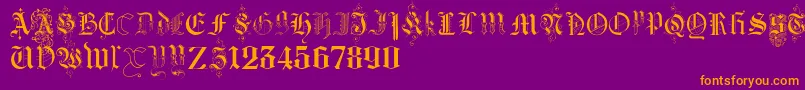 KidnappedAtGermanLandsThree Font – Orange Fonts on Purple Background