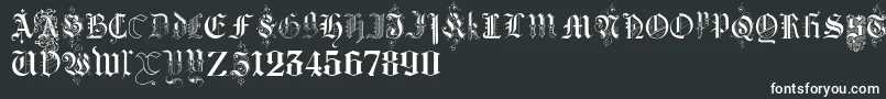 KidnappedAtGermanLandsThree-fontti – valkoiset fontit mustalla taustalla