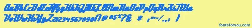 Deftonestylusink Font – Blue Fonts on Yellow Background