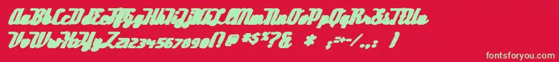 Deftonestylusink Font – Green Fonts on Red Background