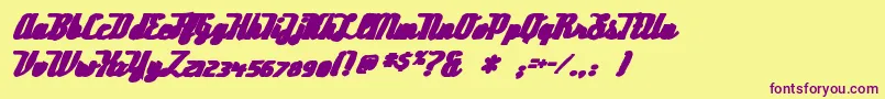 Deftonestylusink Font – Purple Fonts on Yellow Background