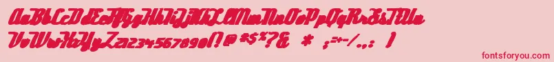 Deftonestylusink-Schriftart – Rote Schriften auf rosa Hintergrund