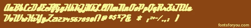 Deftonestylusink Font – Yellow Fonts on Brown Background