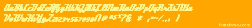 Deftonestylusink Font – Yellow Fonts on Orange Background