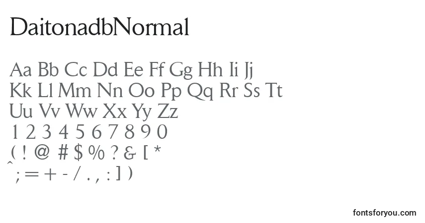 Czcionka DaitonadbNormal – alfabet, cyfry, specjalne znaki