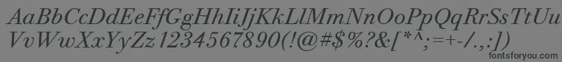 BodoniTwelveItcTtBookitalic Font – Black Fonts on Gray Background