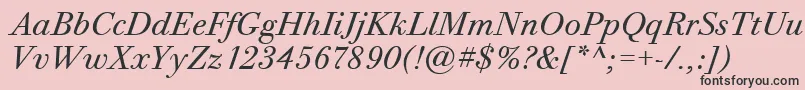 BodoniTwelveItcTtBookitalic Font – Black Fonts on Pink Background