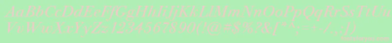 fuente BodoniTwelveItcTtBookitalic – Fuentes Rosadas Sobre Fondo Verde