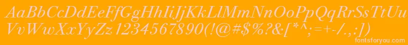BodoniTwelveItcTtBookitalic Font – Pink Fonts on Orange Background