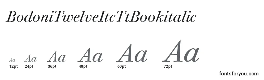 Размеры шрифта BodoniTwelveItcTtBookitalic