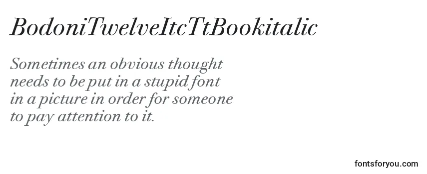 BodoniTwelveItcTtBookitalic Font
