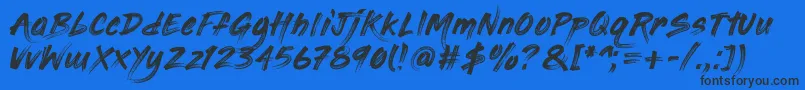 フォントPaintingWithChocolate – 黒い文字の青い背景