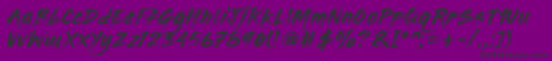 Fonte PaintingWithChocolate – fontes pretas em um fundo violeta